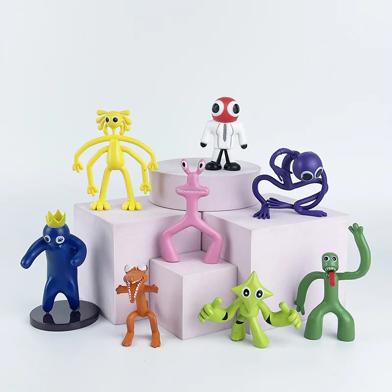 8Pcs Rainbow Friends Action Figures Anime Kawaii Cute Handmade Doll Model Toys Cake Ornamenti Fai Da Te Decorazione Della Stanza Di Casa Regalo Per Ba