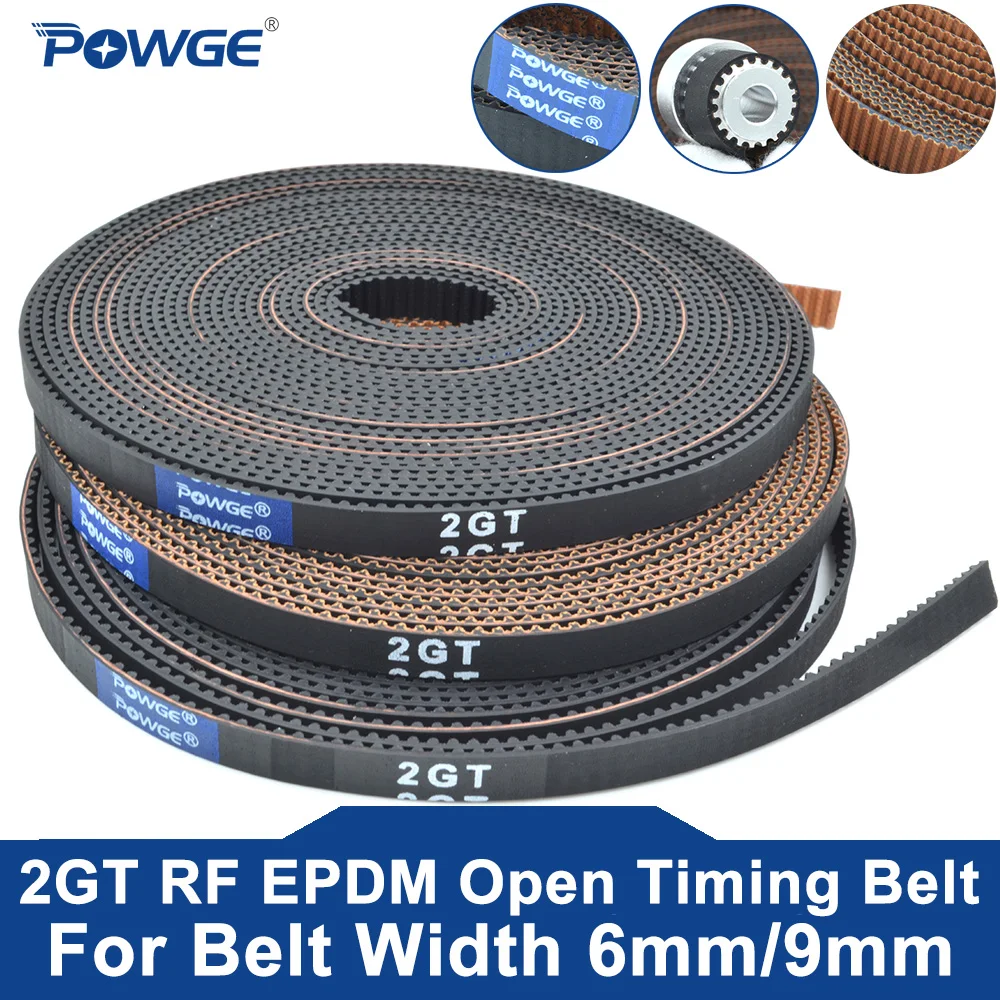GT 2GT Open Timing belt Width 6mm 9mm RF EPDM Rubber Samll Backlash low dust vibration VORON Creality 3D Printer 5Meters