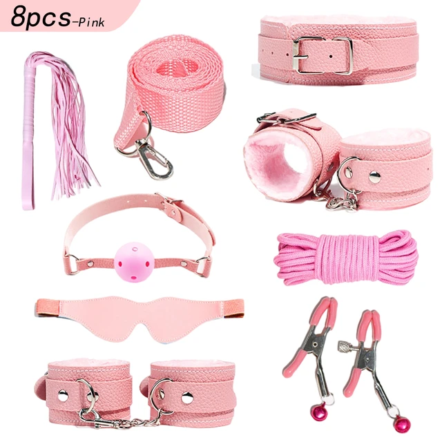 Adult Play Bondage Set Pink : Nipple Clamps Clips, Soft Cotton