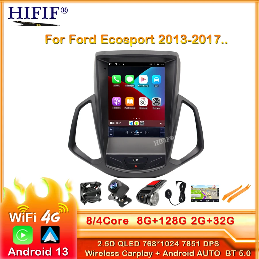 

For Ford EcoSport Eco Sport 2013-2017 Android Car Radio Autoradio Tesla Style Vertical Multimedia Video DVD Player 2din Carply