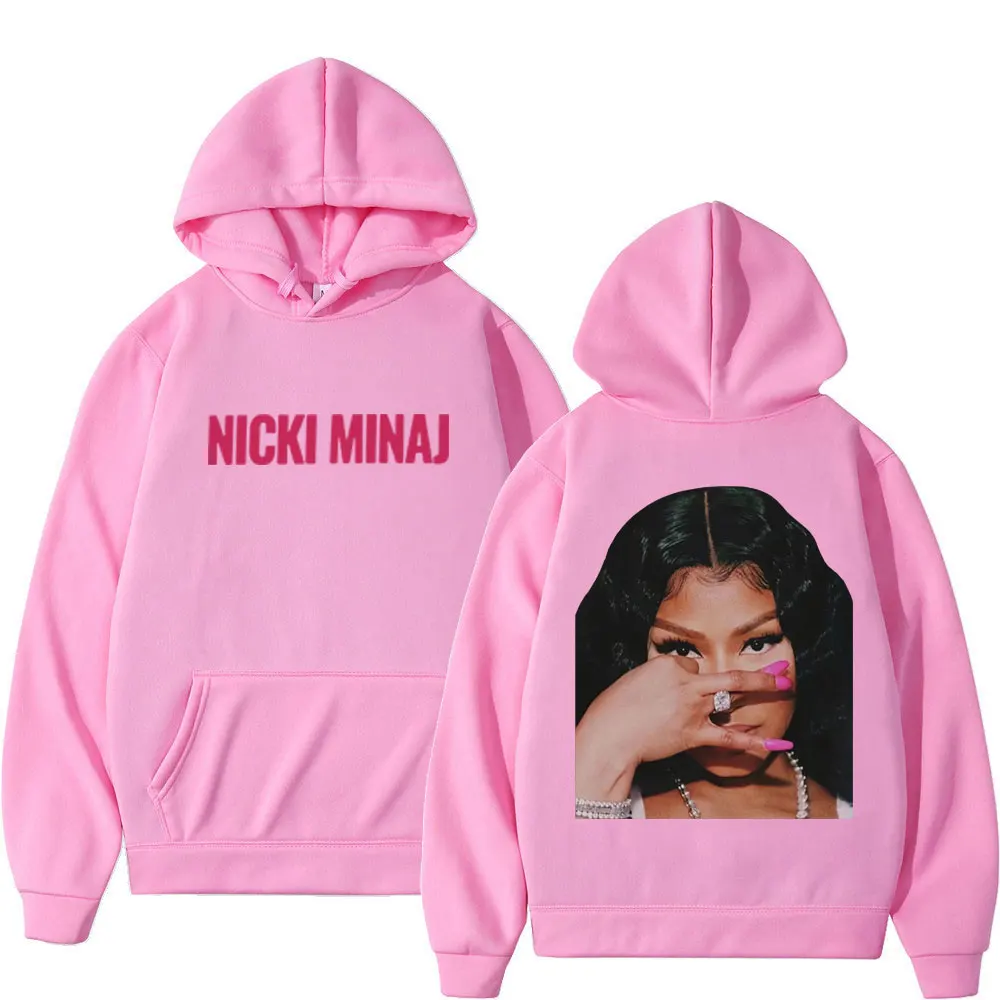 Sudadera con capucha con estampado de cantante Nicki Minaj para hombres y mujeres, sudaderas con capucha de moda urbana de Hip Hop, jerséis sueltos Vintage de tendencia de otoño e invierno