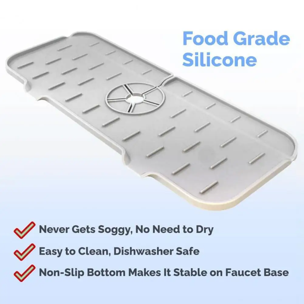 Reliable Anti-splash Faucet Mat Silicone Practical Tear-resistant Sink  Counter Mat Kitchen Sink Accessories - AliExpress