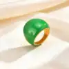 Bague géométrique à la mode pour femmes et filles, bagues incurvées en acier inoxydable bleu/vert/rose, bijoux esthétiques, cadeau féminin