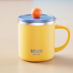 Stainless Steel Travel Coffee Mug with Lid - 400ml/13.5oz | Reusable & Eco - Friendly for Office, Sports, and Outdoor Activities (Yellow)