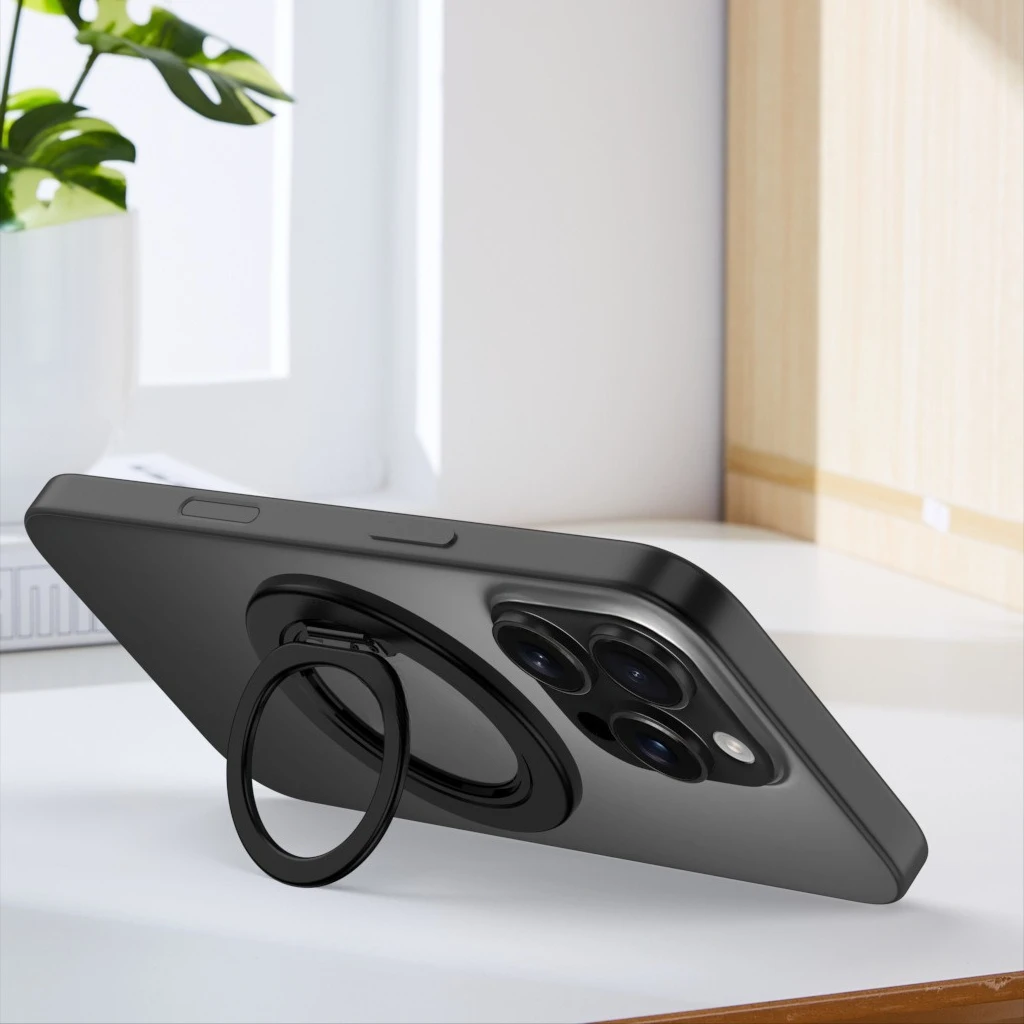 Magnetic Phone Ring Holder with Removable Grip and Kickstand