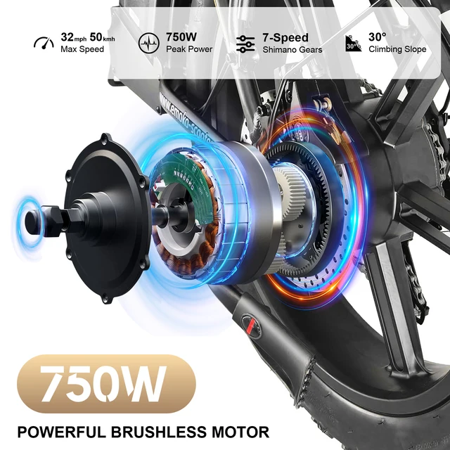 Vélo électrique tout-terrain pliable EMOKO C94 2026, moteur 750W, batterie lithium 48V/35AH, pneus larges 20 pouces pour adultes 1