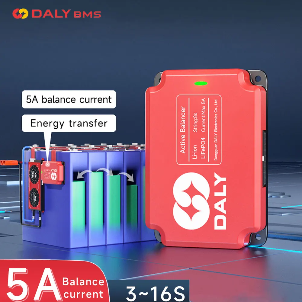 Активный балансировщик Daly BMS 5A, активный балансировщик Lifepo4 3S 4S 6S 7S 8S 12S 13S 14S 15S 16S, аксессуары для аккумуляторов, литиевая батарея