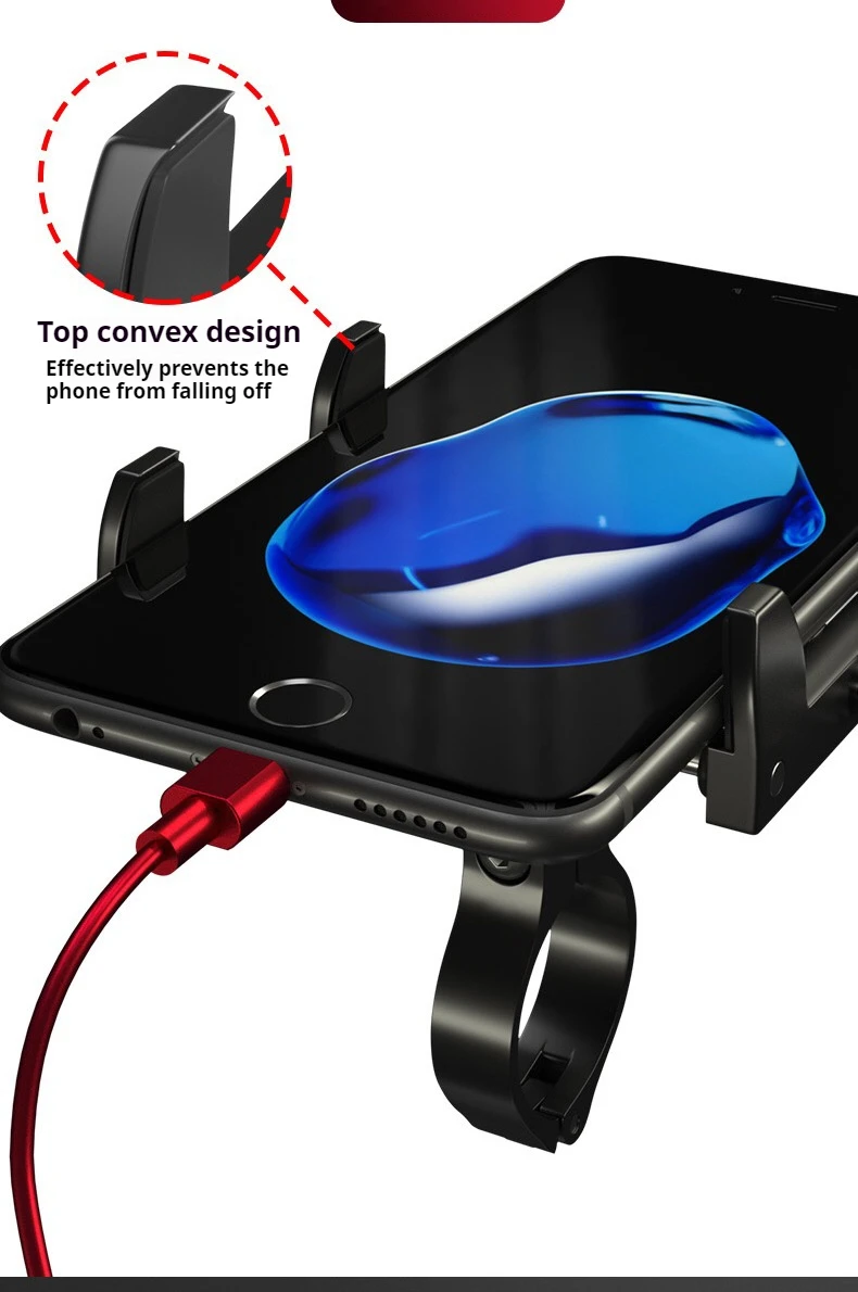 Enlee Aluminium legierung Handy halter Motorrad Fahrrad fahren stoßfest feste Navigation Handy halter – Detail 4