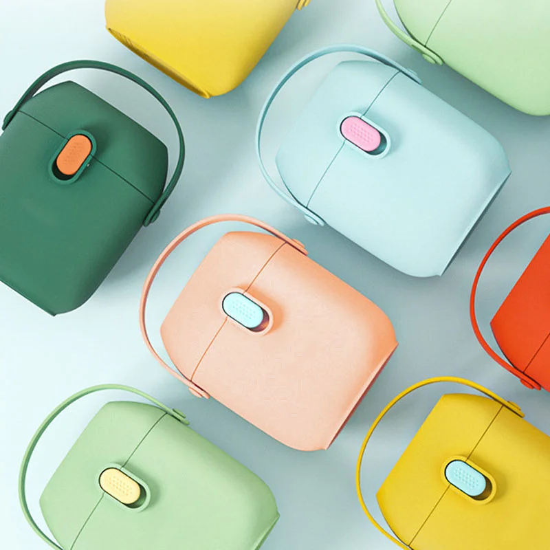 

Hot Solid Color Baby Milk Powder Container With Spoon Portable Baby Food Storage Newborn Toddler Snack Box Baby Essentials