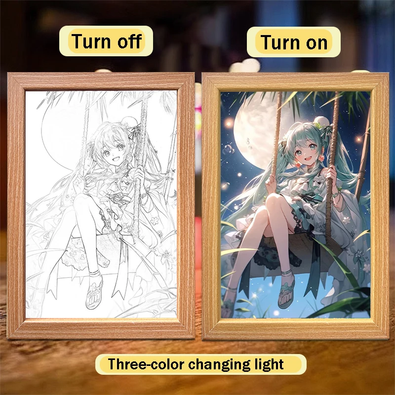 LED Illuminated Anime Frame featuring League of Legends' Jinx – Unique Bedroom Decor & Perfect Gift