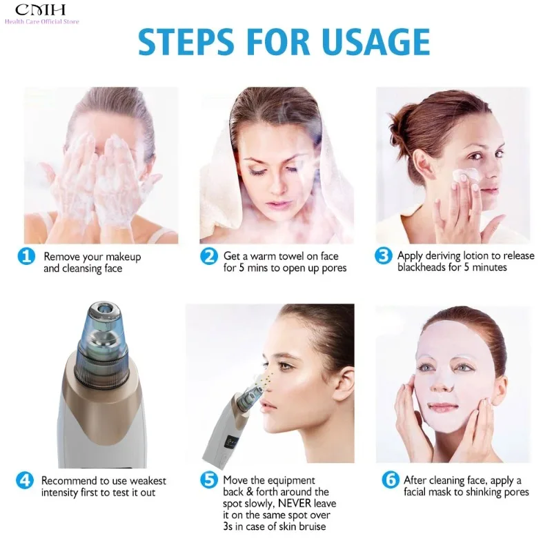 Professional blackhead remover vacuum device