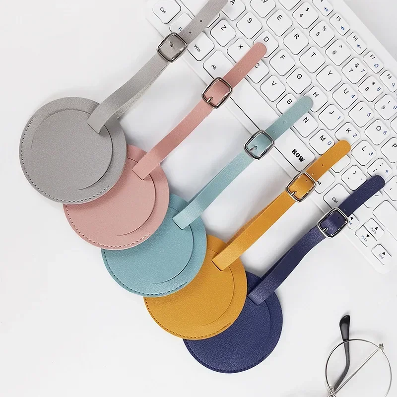 

Fashion Circular Luggage Tags Outdoor Travel Portable Accessories Bags Portable Label Suitcase Simple Name Address Card Cover