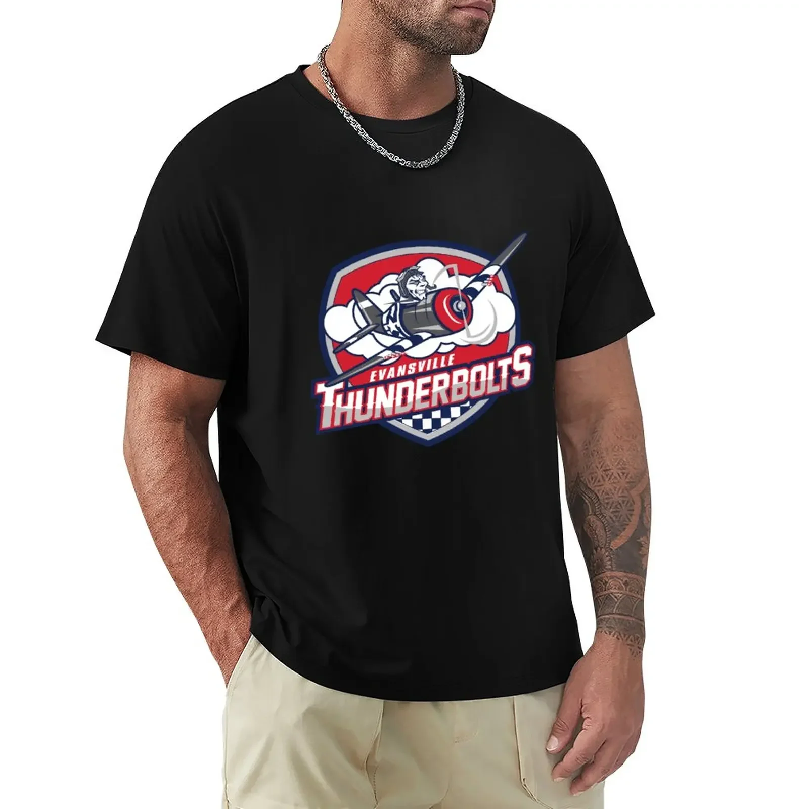 

Футболка Evansville Thunderbolt Essential, милые топы, графические мужские высокие футболки
