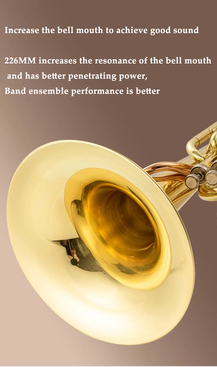 Japan original Brass gold-plated Euphonium B-flat tenor professional-grade tone 3/4 key performance solo instrument trumpet horn