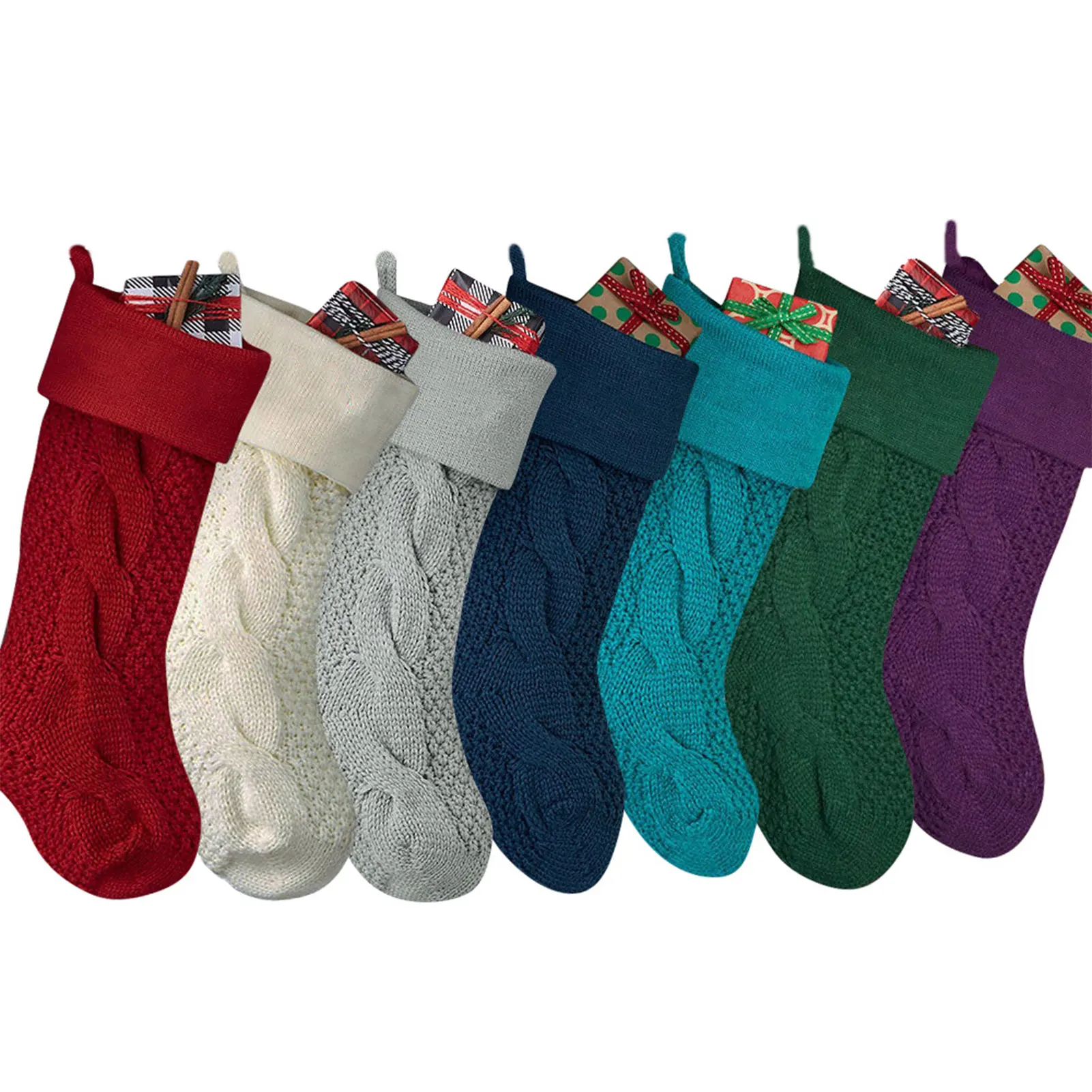 

Рождественские чулки для рождественской елки, многоразовые декоративные чулки для автомобилей, стен, окон, лестниц