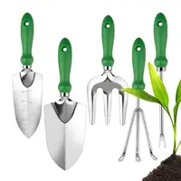 Gardening Tool Set Anti Slip Stainless Steel Rake Shovel 5pcs Succulent Tools With Ergonomic Handle Heavy Duty Multifunctional 1