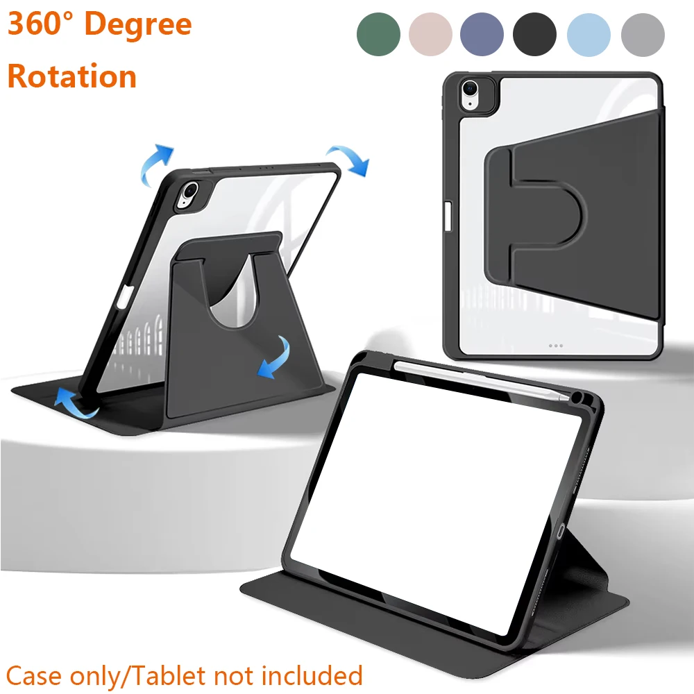 360° Rotating iPad Case with Pencil Holder