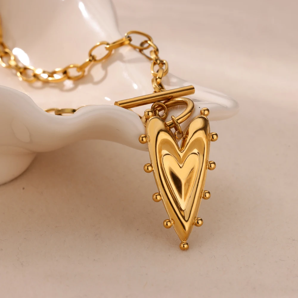 Geometric Necklaces For Women Gold Stainless Steel Necklace