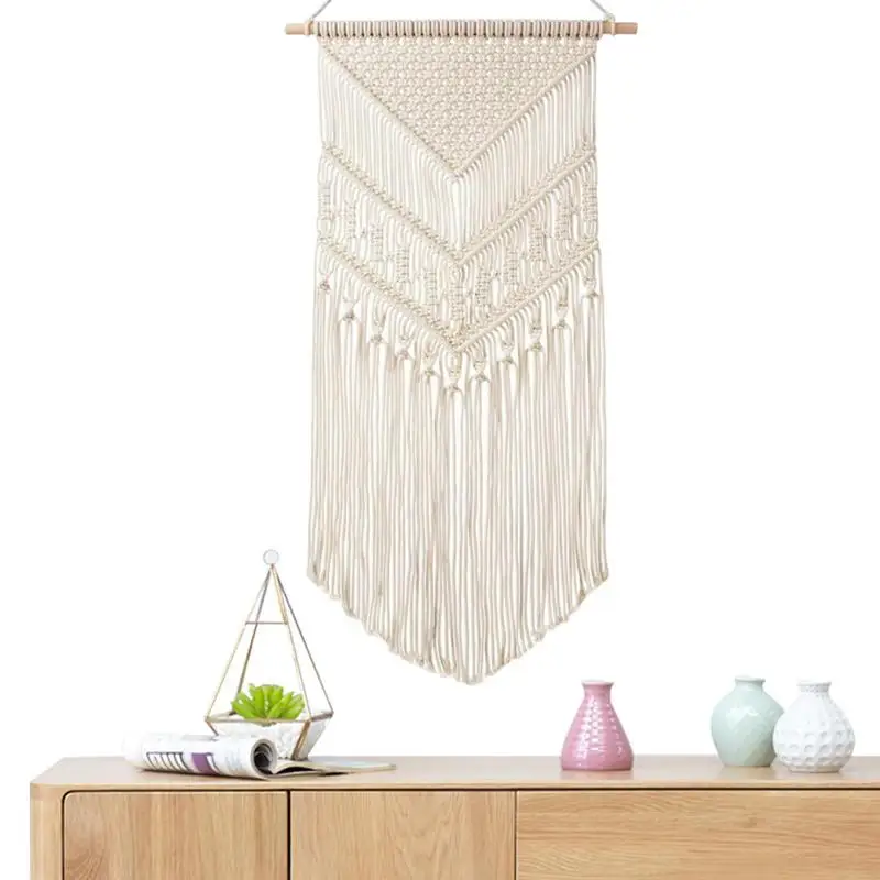 

Macrame Woven Wall Hanging BohoChic Bohemian Room Geometric Tapestry Art Beautiful Apartment Dorm Room Decoration