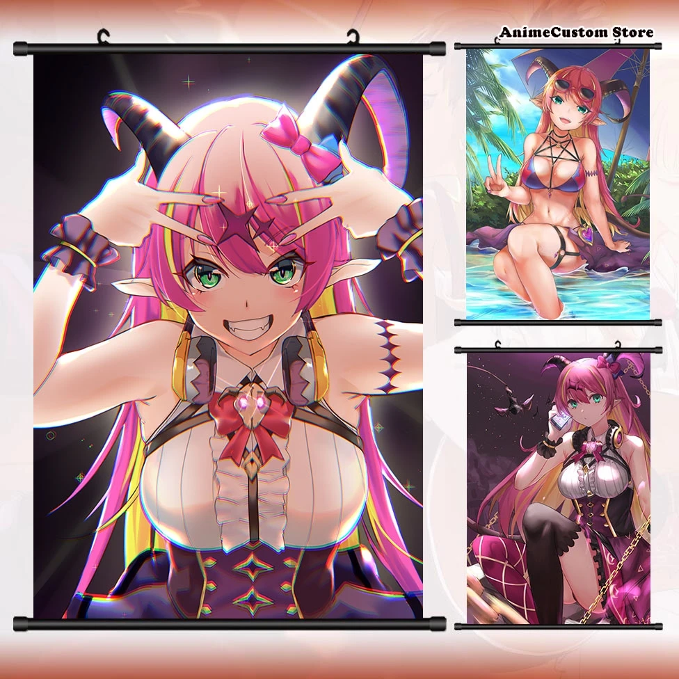 

Hololive VTuber Ручной Алоэ, аниме стена, Свиток, рулонная картина постер, подвесная картина, коллекция домашнего декора, косплей, художественный подарок