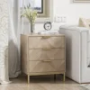 2pcs 3 Drawer Nightstand for Bedroom, Set of 2 Side Tables with 3 Drawers, Modern Wood Nightstand Square Bedside Table End Table 6