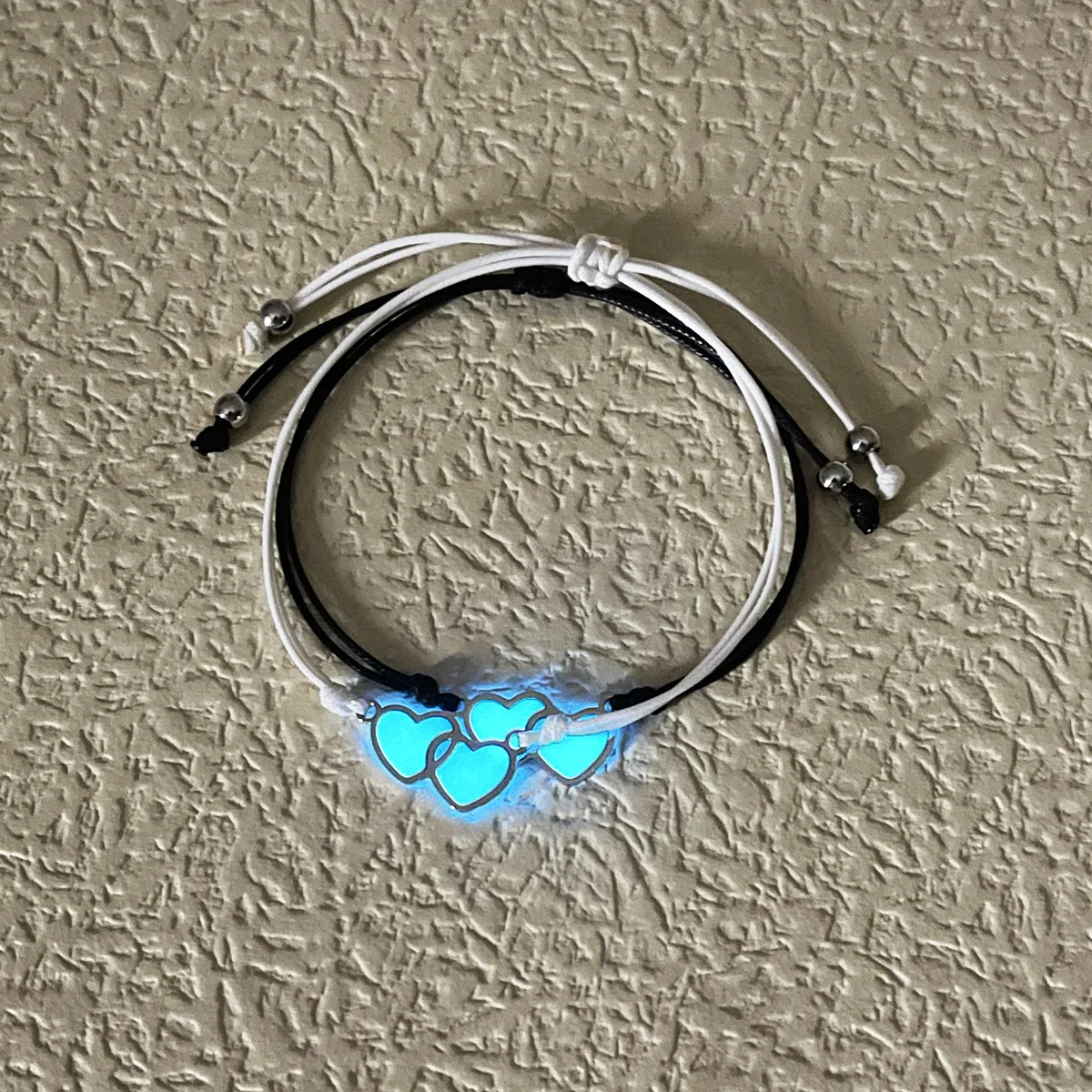 Lot De 2 Bracelets D'amitié En Forme De Cœur En Argent Pour Meilleures