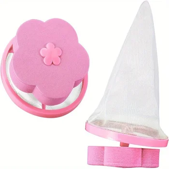 Plum Blossom Washing Machine Filter Remove Dirty Hair Mesh Yarn Laundry Reusable Ball Pet Fur Lint Hair Catcher Clothe Cleaning