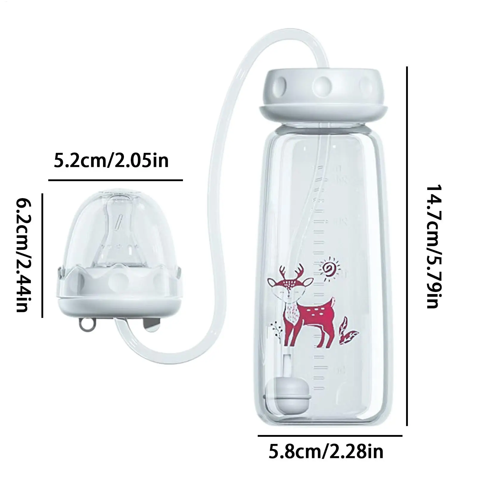 240ml 실리콘  젖병 3in1 핸즈프리 와이드 넥 조절 가능한 빠른 흐름 우유병 남아 여아 실내 야외 가정 침실용