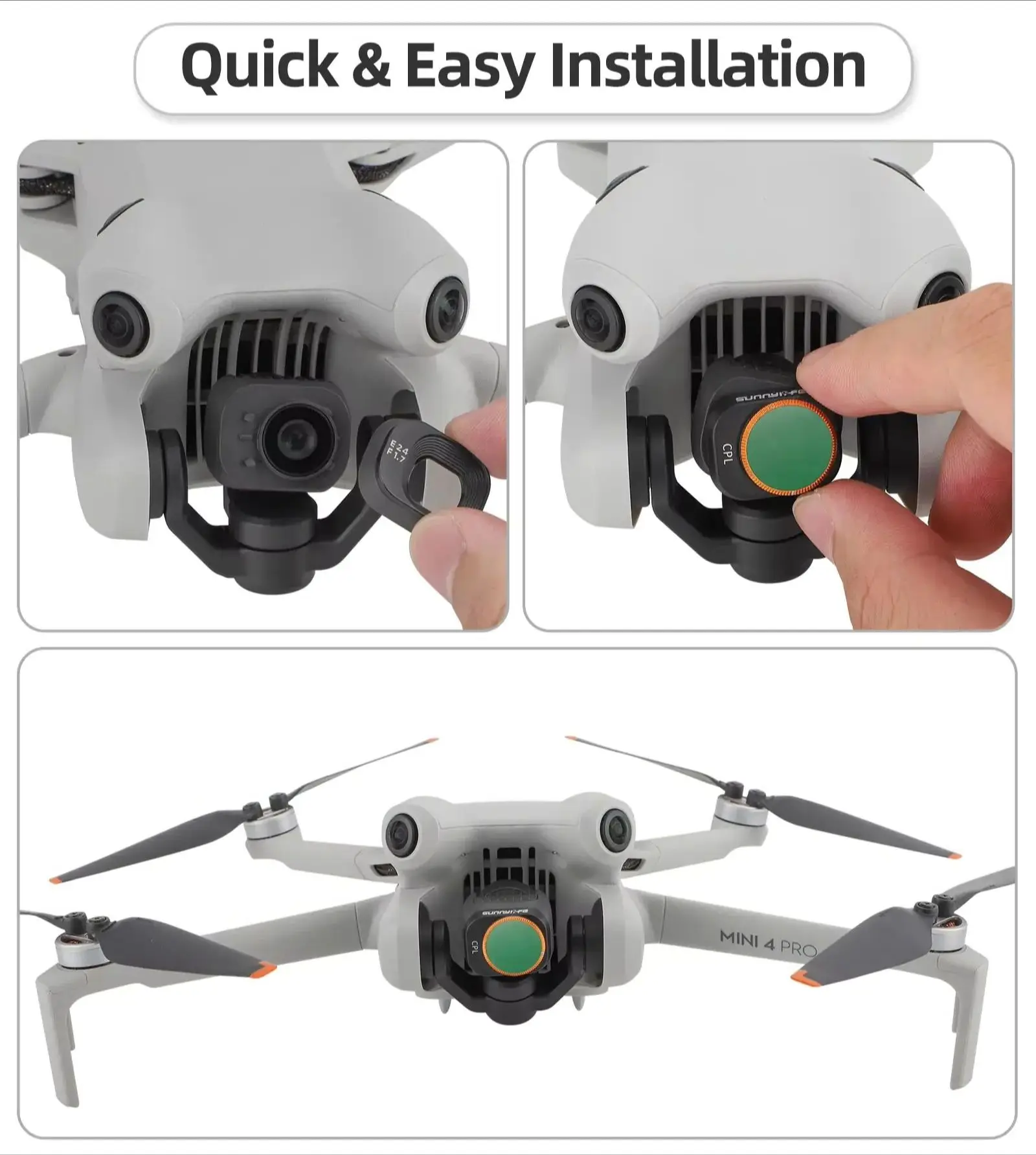 Filtres ND CPL pour Drone DJI Mini 3 Pro - Lot de 4