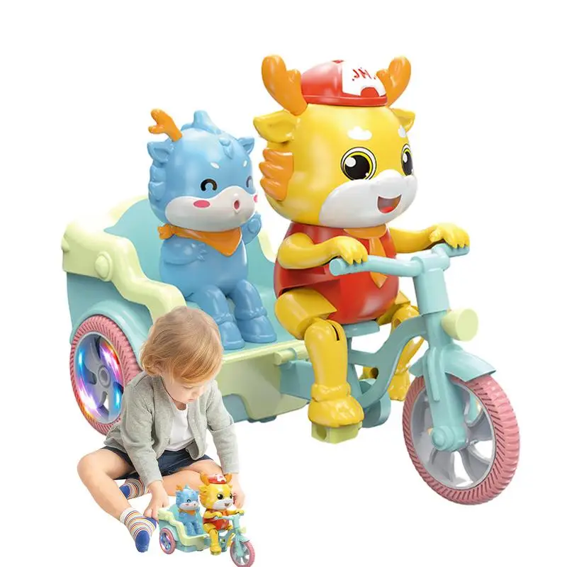

Dancing Dragon Toy Electric Stunt Cycling Toy With Music & Light Electric Stunt Tricycle Toy Mini Tricycle Toy For Kids Cartoon
