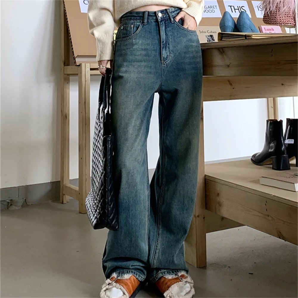 

Alien Kitty Women Jeans Straight Denim OL Spring Office Lady High Street Vintage Slim Casual Fashion All Match Chic Loose Pants