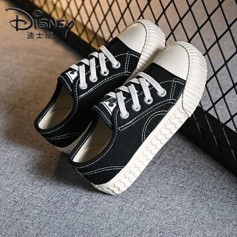 Mickey Children\'s Shoes Children\'s Low-top Canvas Shoes 2024 Spring And Autumn New Korean Version Of Campus Wind Soft-soled Casu