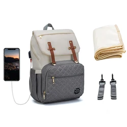 Bolsa ligera para mamá, bolso de pañales de gran capacidad, impermeable, USB, mochila de viaje, bolso de diseño para el cuidado del bebé