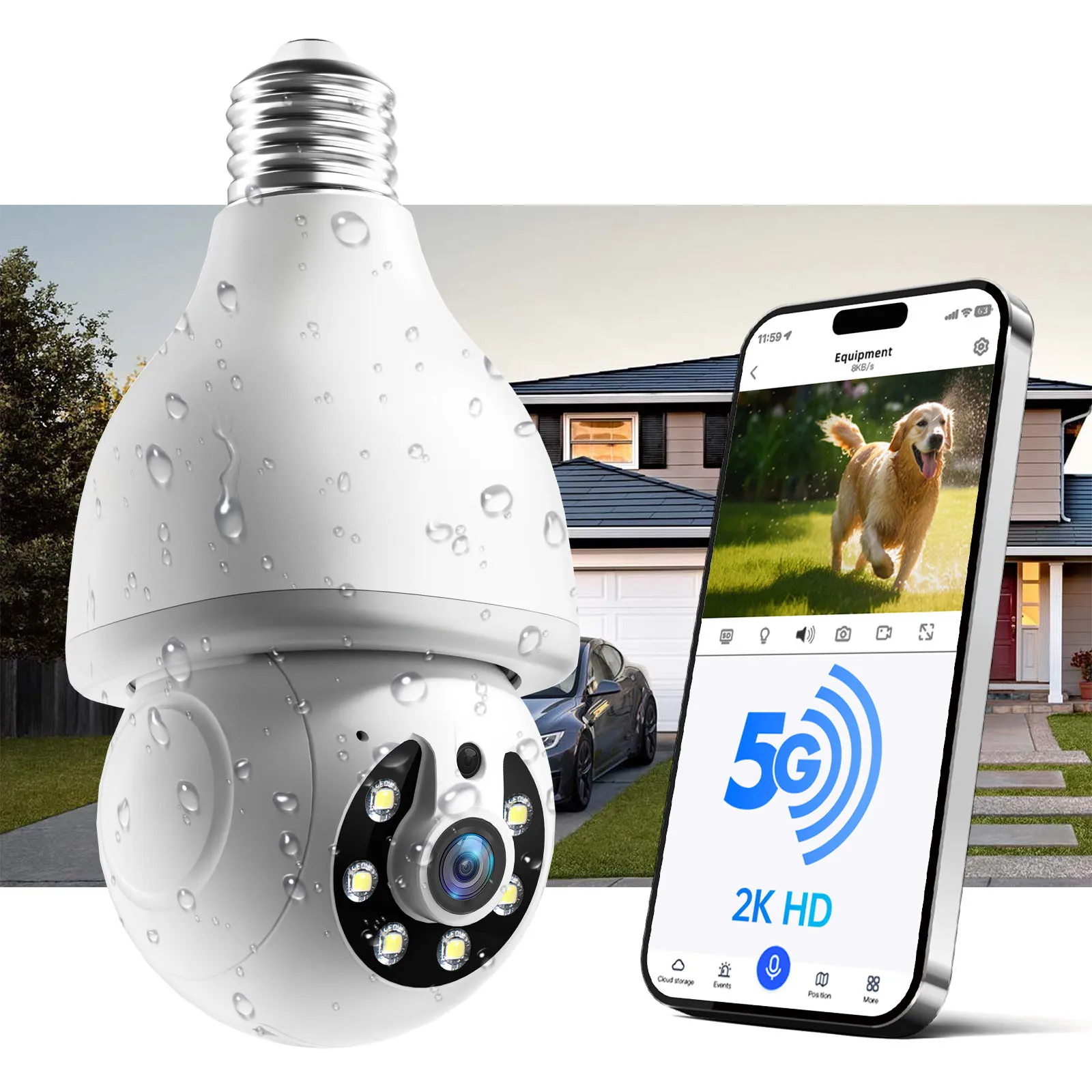 Noahtec 3MP Security Cameras Security Protection Indoor Wireless WIFI MINI Camera 5G Wi-Fi Two-Way Talk