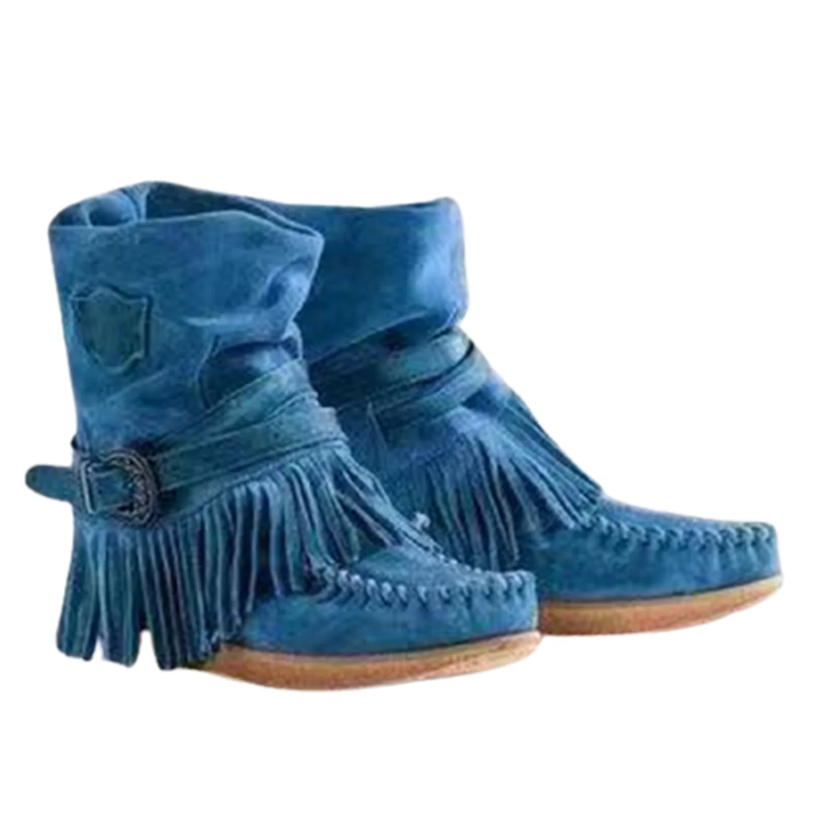 Women Suede Boots With Tassel Luxury Vintage Matte Shoes Non Slip Shoes Fashionable