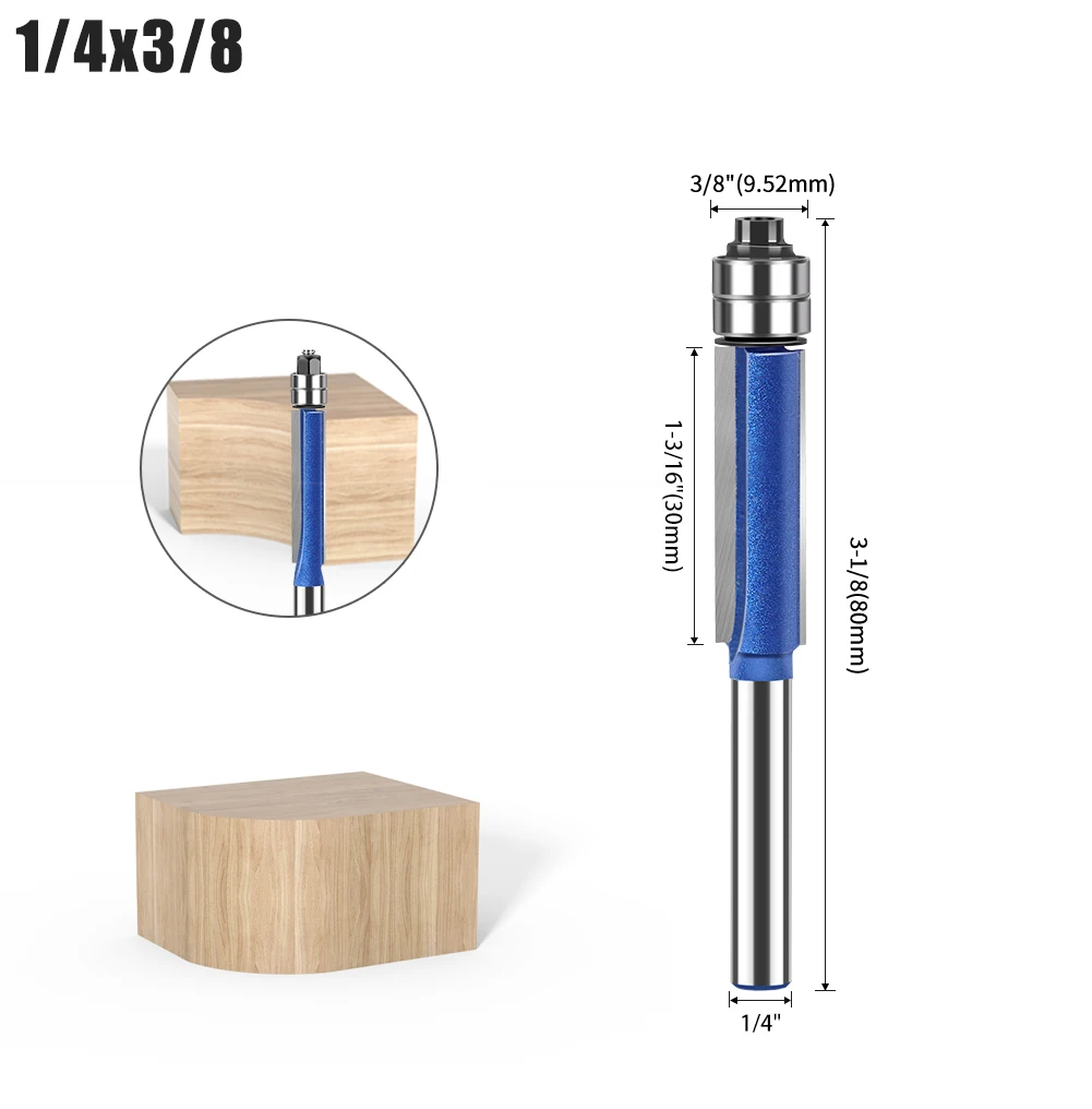 4 Embouts De Routeur Carbure 1/4" Tige 1/8" Coupe Droite - Uxcell - Neuf - Pour Travail Du Bois