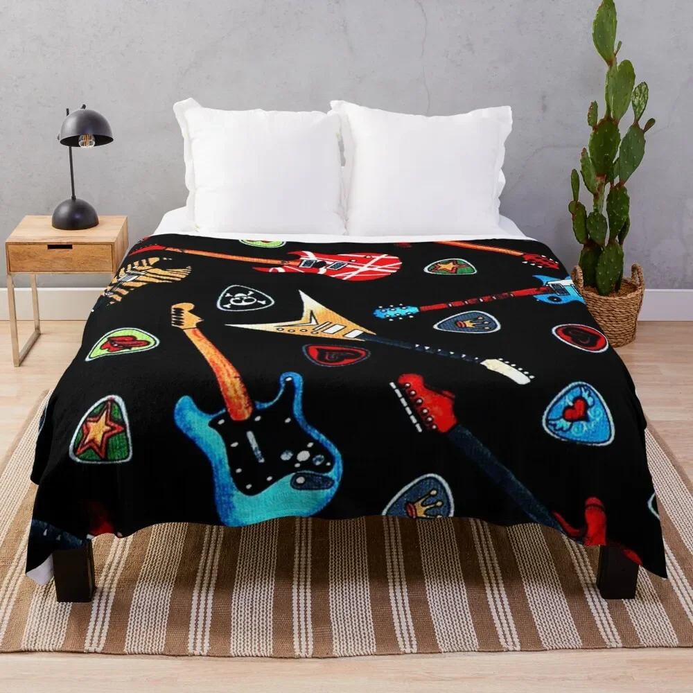 

Electric Rock Guitars Throw Blanket Warm Baby Single Vintage Blankets