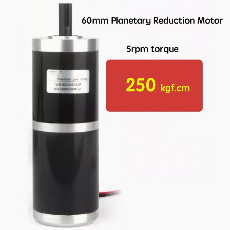 250KG 60GX6092R 60mm 12mm shaft diameter planetary DC reduction motor, high torque micro speed control variable speed motor