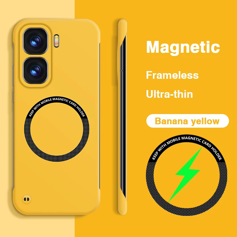 Sleek Luxury Frameless Magnetic Phone Case - Hard Armor Candy Back Cover