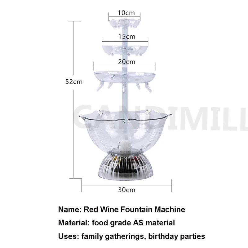Red Wine Fountain Machine Juice Drink Beer Dispenser Wedding Celebration Party Wine Waterfall Machine