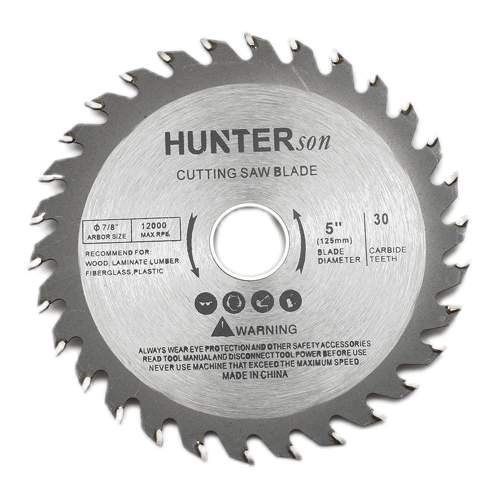 

1pc 5inch 125mm Carbide Tipped Saw Blade 30 Teeth Wood Cutting Disc For Solid Wood Wood-based Panels Plywood Cutting Tools