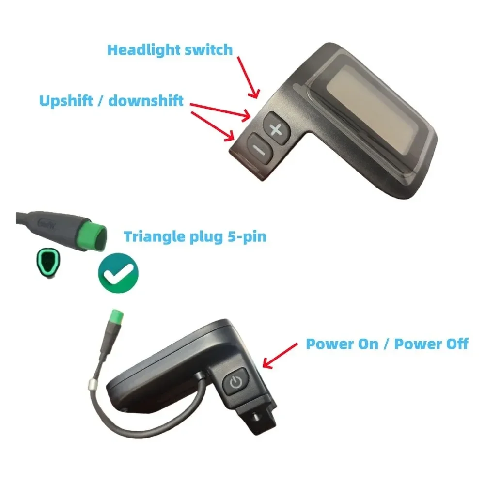 1pc DPC11 CAN 디스플레이 M200 M300 M420 M500 M600 M560 모터 디스플레이 화면(삼각형 커넥터 인터페이스 포함)