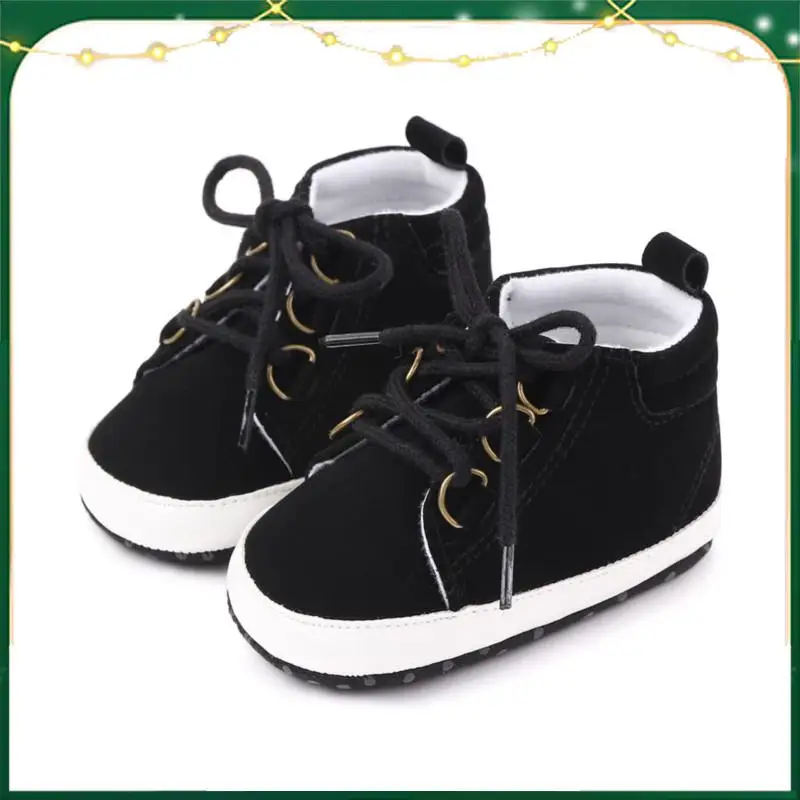 

Casual Baby Sneakers Soft Soled Sports Shoes Classic Lace-up High Top Toddler Newborn Infant Walker Baby Boy Crib Shoes Moccasin