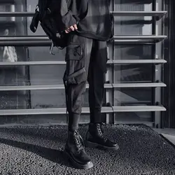 Joggers Cargo Pants Men Casual  Hip Hop Pockets Male Trousers Sweatpants Streetwear Ribbons Tactical Sports Fashion Harajuku