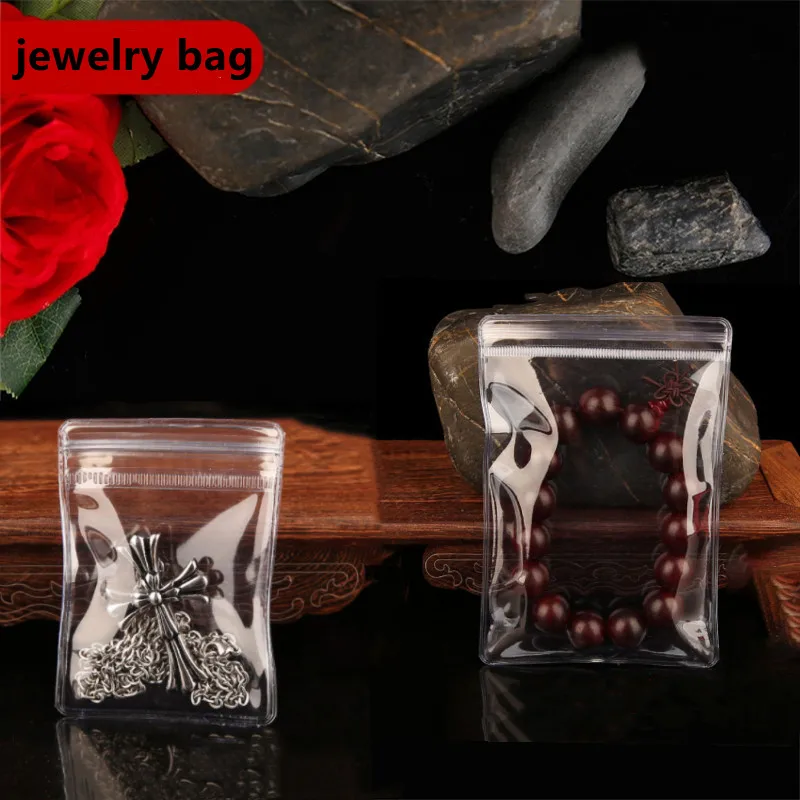 

50-100 PVC thickened transparent ziplock bags jewelry antique ziplock bags earrings necklace jewelry packaging storage bags