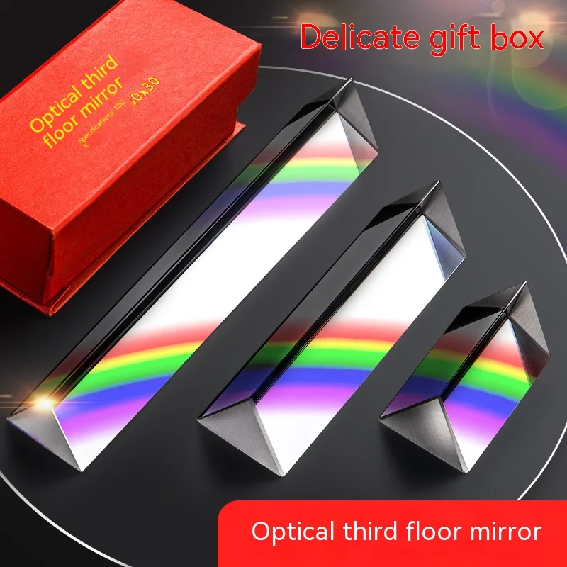 

Triangular Prism for Photos Photographic Physics Light Experiment Shooting Rainbow Effects Filter Crystal Glass for Photos