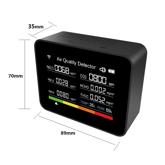 WIFI Air Quality Monitor CO2 Detector Real Time Monitoring 3