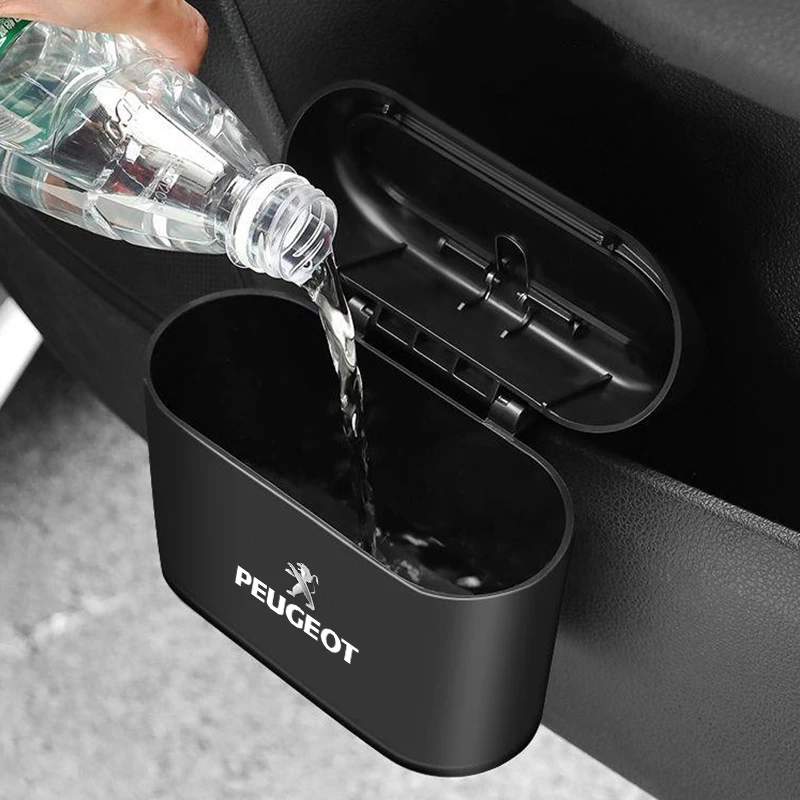 In-vehicle Trash Can Car Garbag Case Storage Bucket Accessories For Peugeot 408 4008 308 3008 Rifter 5008 508 2008 208 301 car trash can