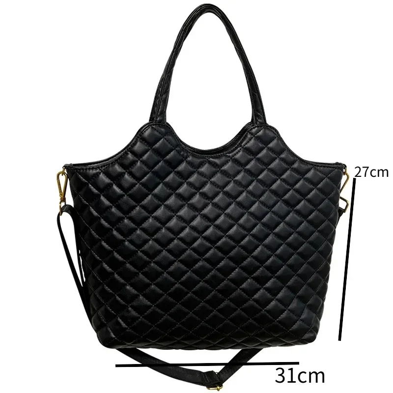 Luxury High Quality PU Leather Checked Women's Handbag Designer Fashionable Shoulder Bag Large Capacity Diagonal Straddle Bags