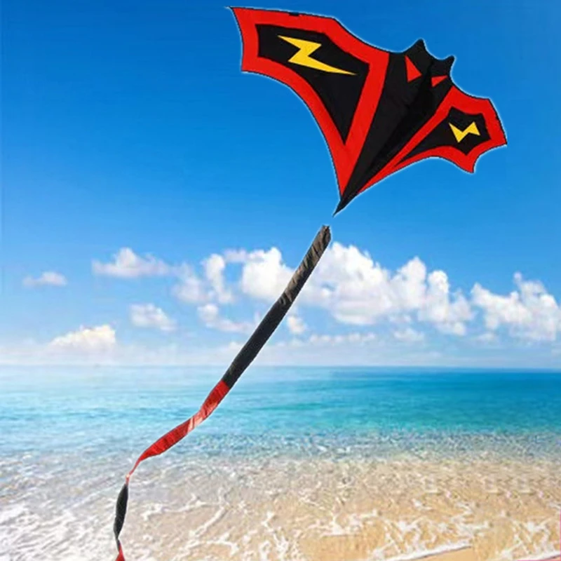 Lightning bat kite breeze easy to fly big long tail cartoon children's kite   Детский змей 6